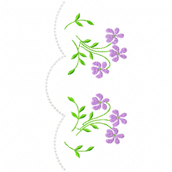Flowers And Tree Embroidery Design 12